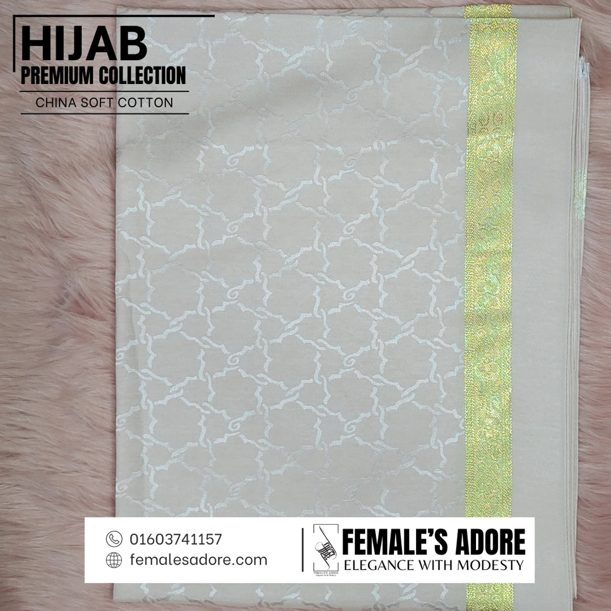 CHINA CLASSIC COTTON HIJAB 80/30 INCH