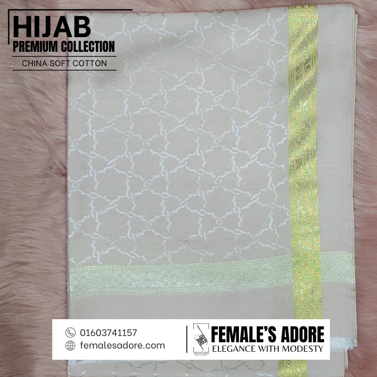 CHINA CLASSIC COTTON HIJAB 80/30 INCH