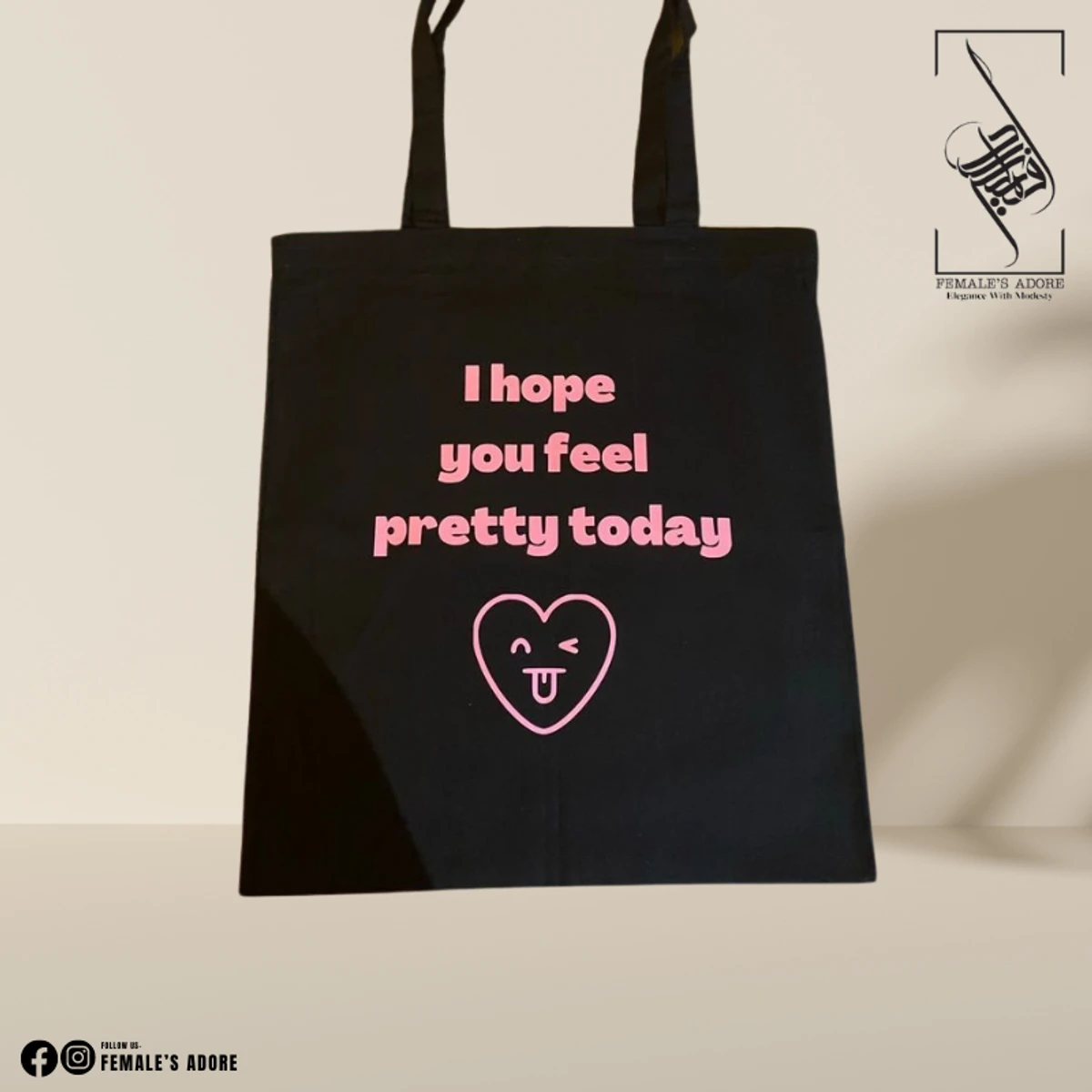 CANVAS TOTE BAG - HAPPY QOUTE