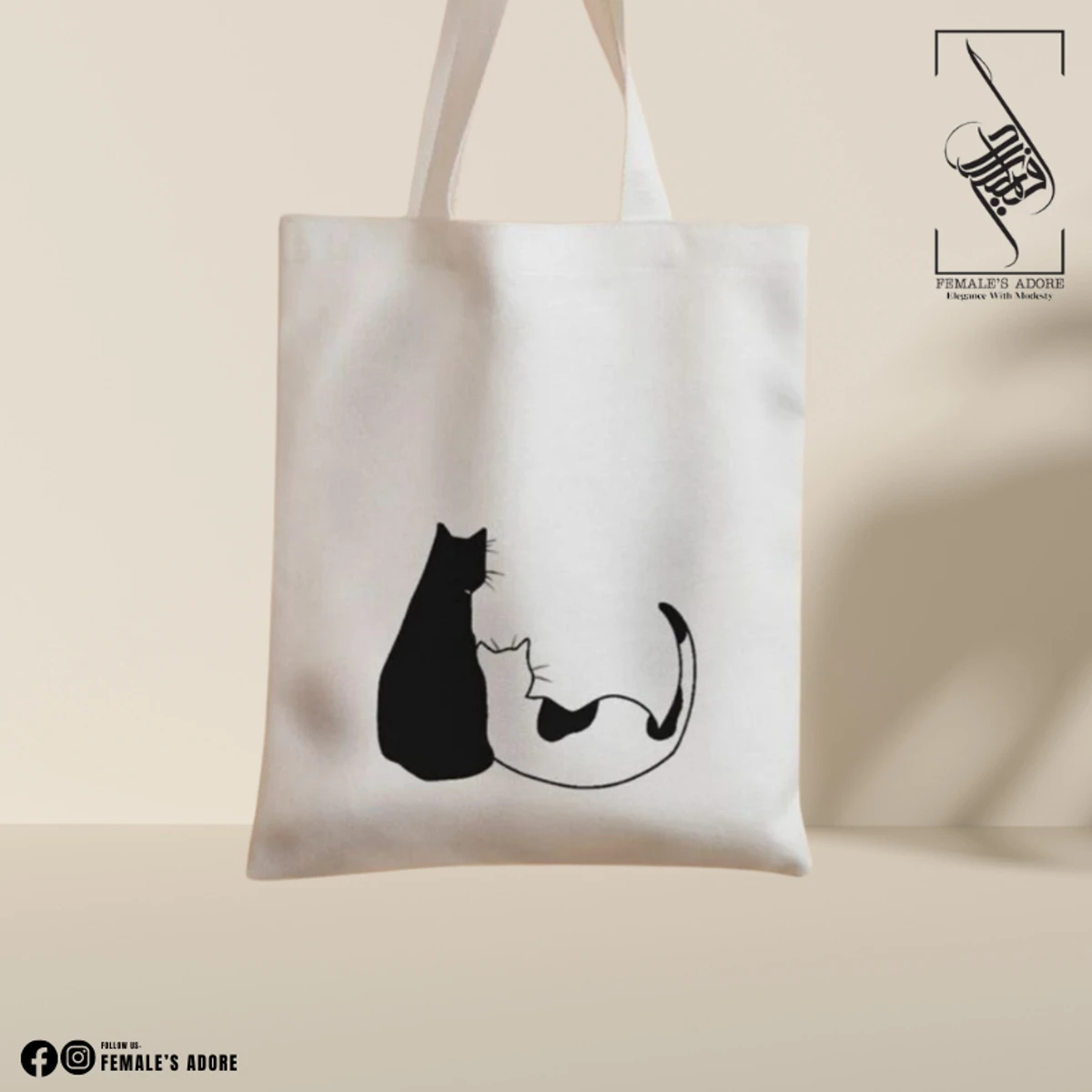 CANVAS TOTE BAG - CAT LOVE