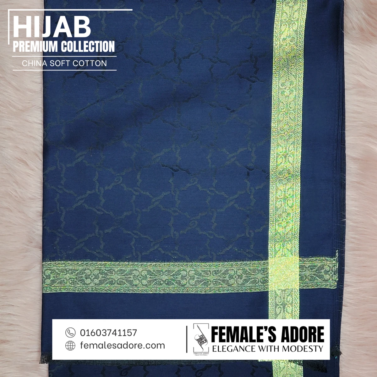 CHINA CLASSIC COTTON HIJAB 80/30 INCH