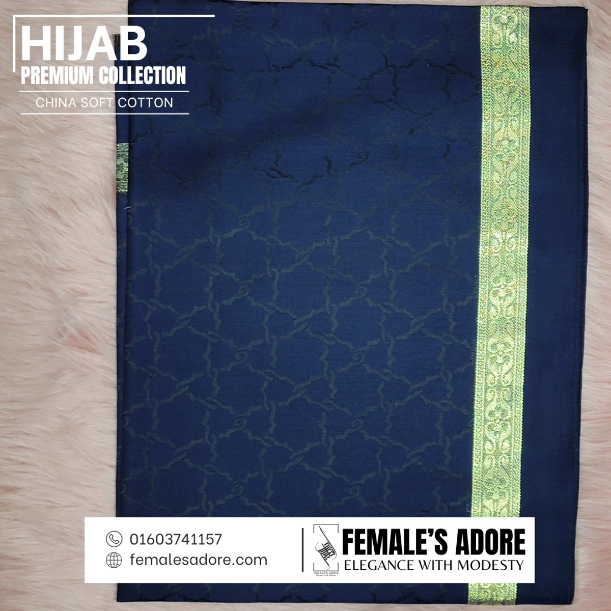 CHINA CLASSIC COTTON HIJAB 80/30 INCH