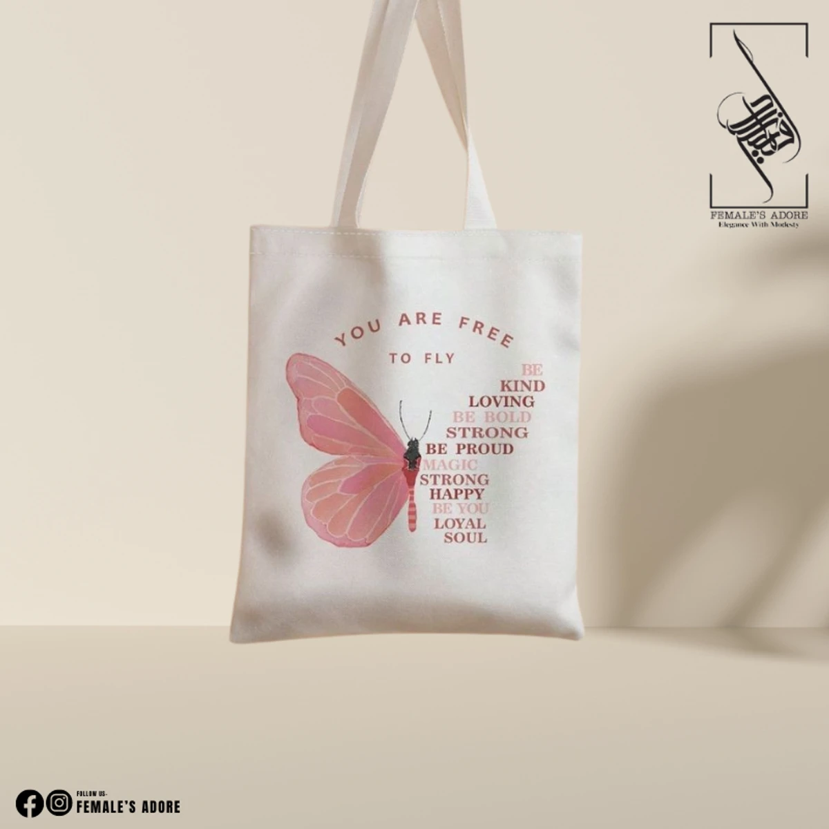 CANVAS TOTE BAG - BUTTERFLY