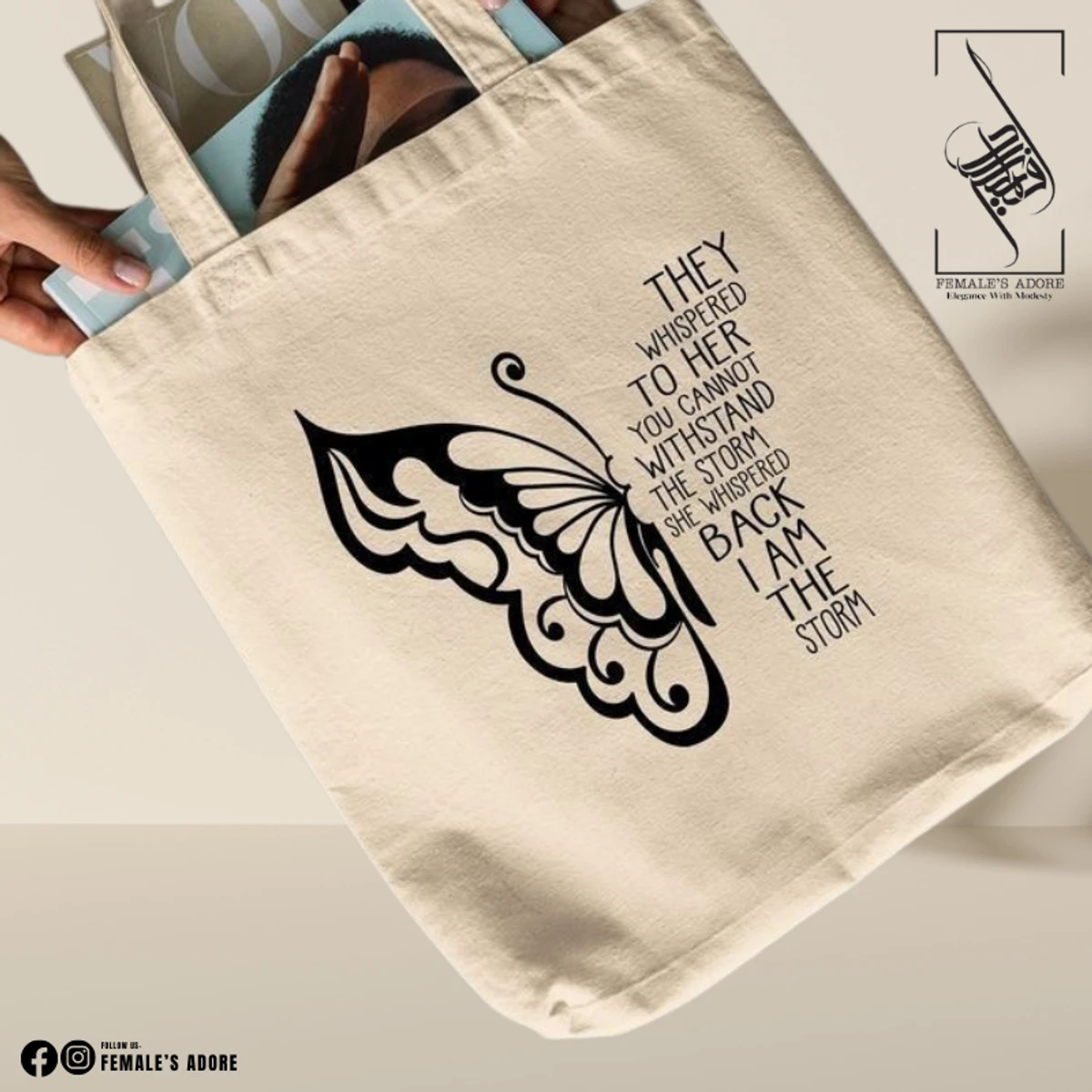 CANVAS TOTE BAG - BUTTERFLY 01