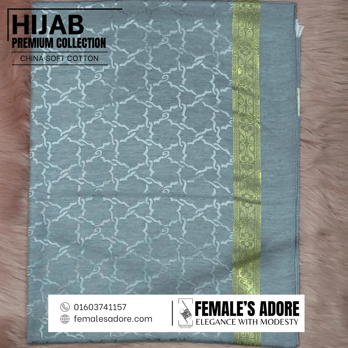 CHINA CLASSIC COTTON HIJAB 80/30 INCH