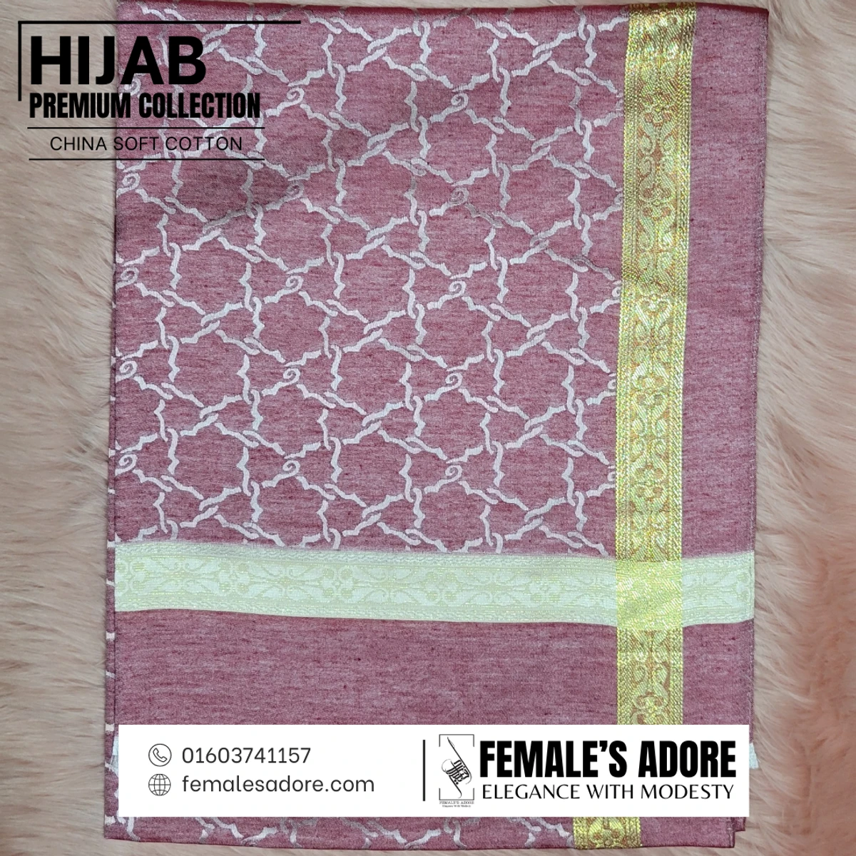 CHINA CLASSIC COTTON HIJAB 80/30 INCH