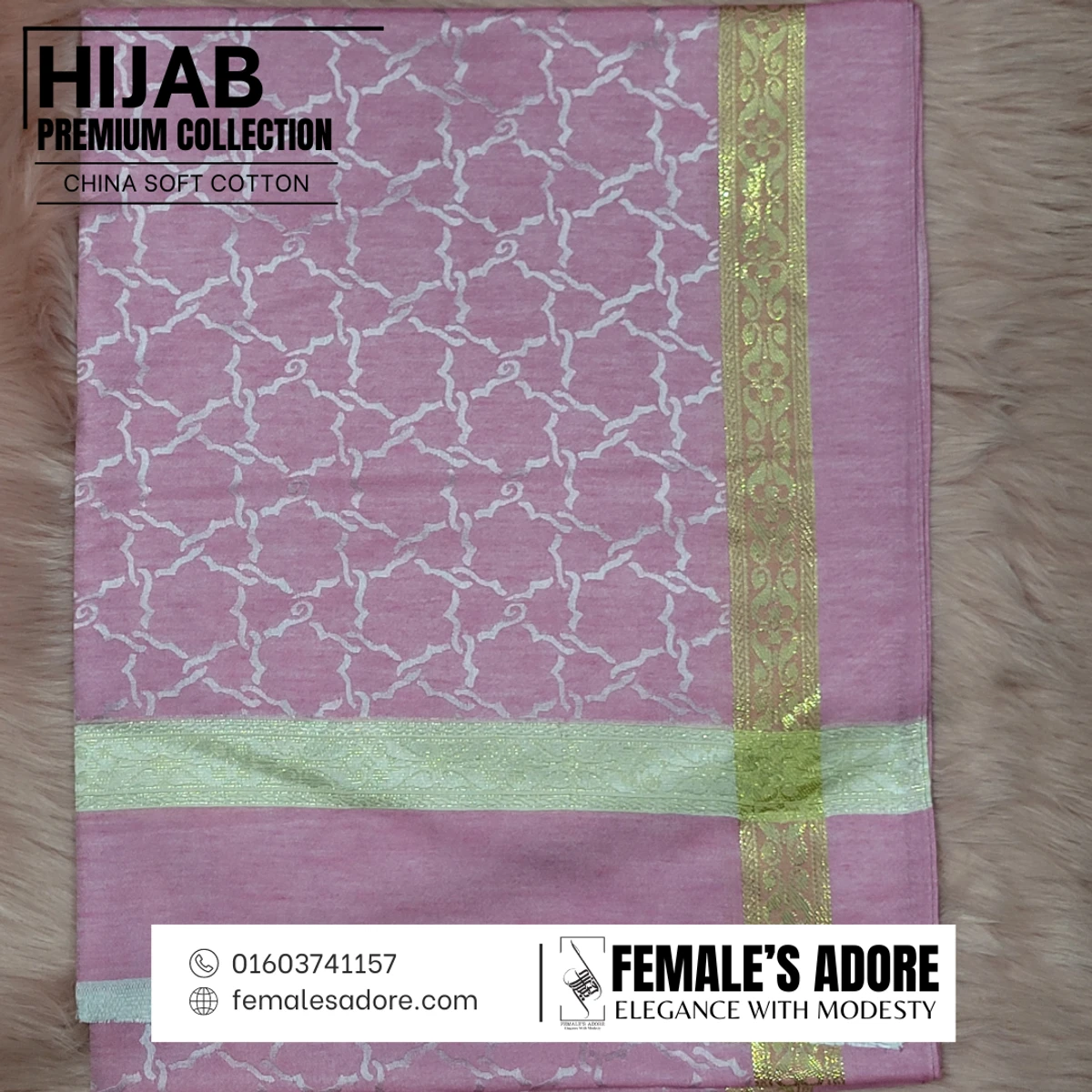 CHINA CLASSIC COTTON HIJAB 80/30 INCH