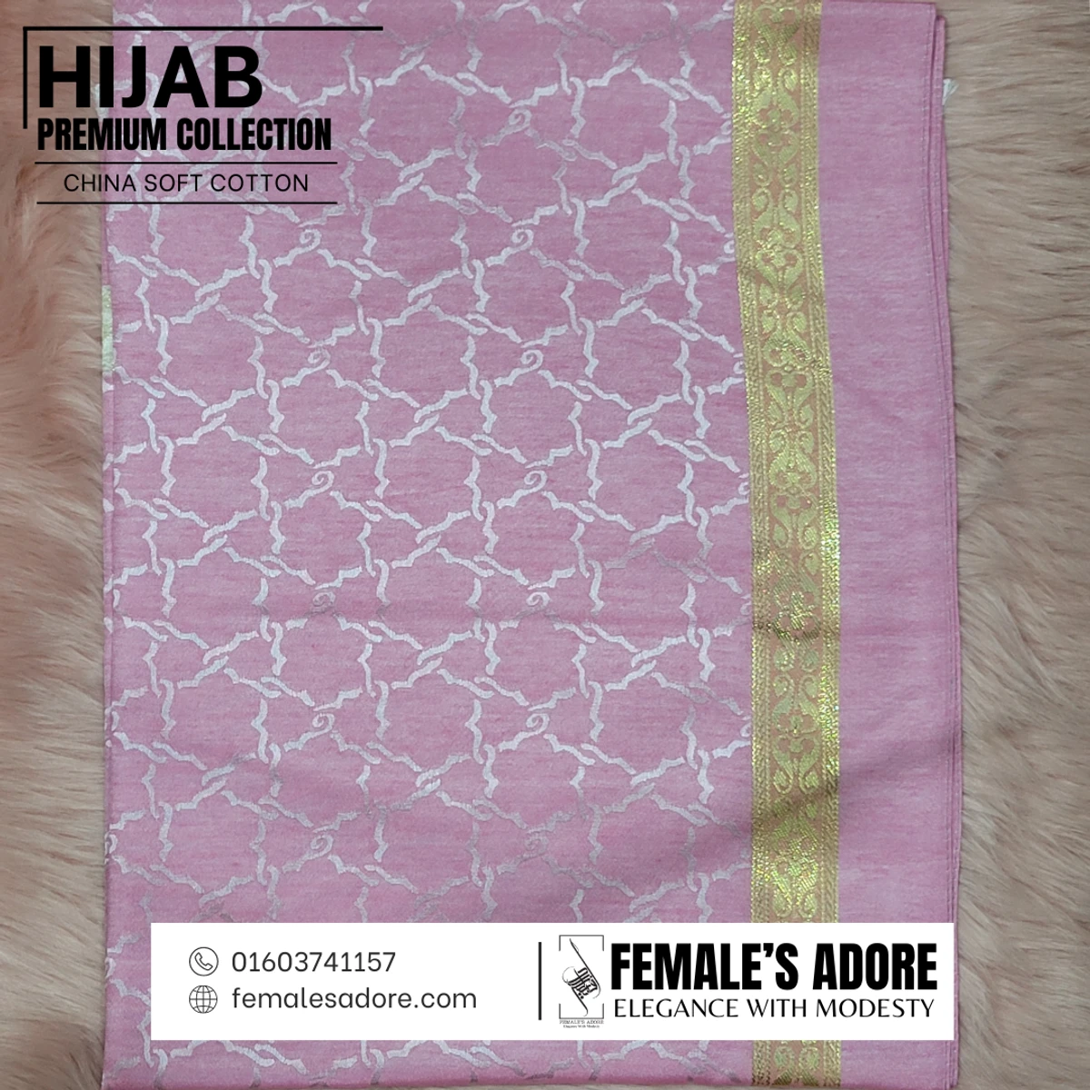 CHINA CLASSIC COTTON HIJAB 80/30 INCH