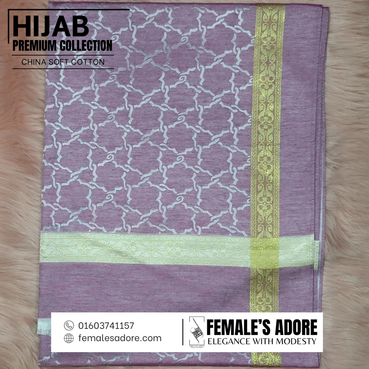 CHINA CLASSIC COTTON HIJAB 80/30 INCH