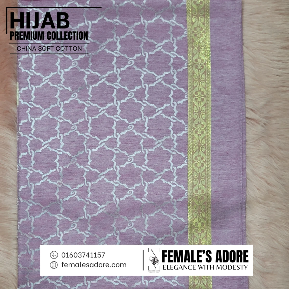 CHINA CLASSIC COTTON HIJAB 80/30 INCH