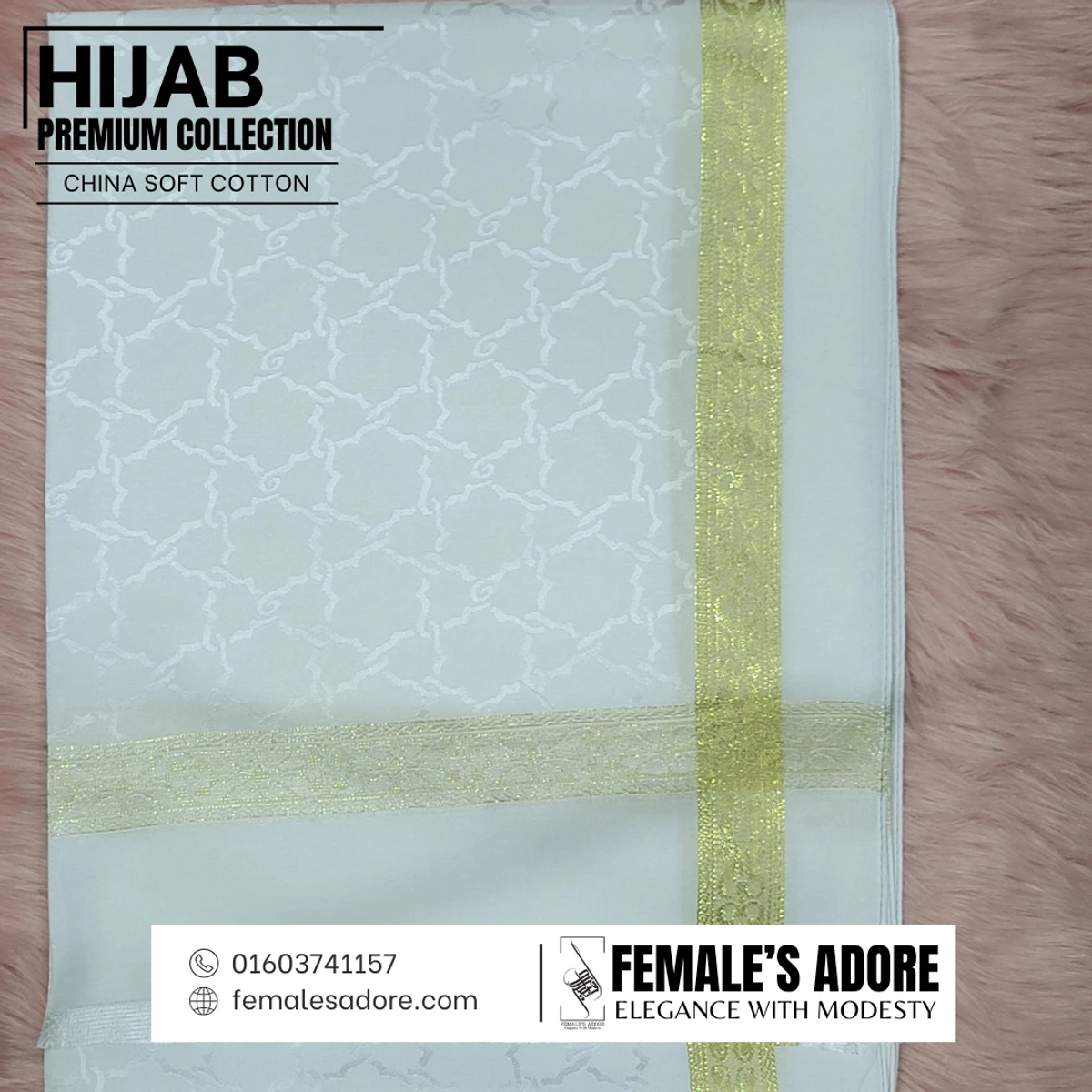 CHINA CLASSIC COTTON HIJAB 80/30 INCH