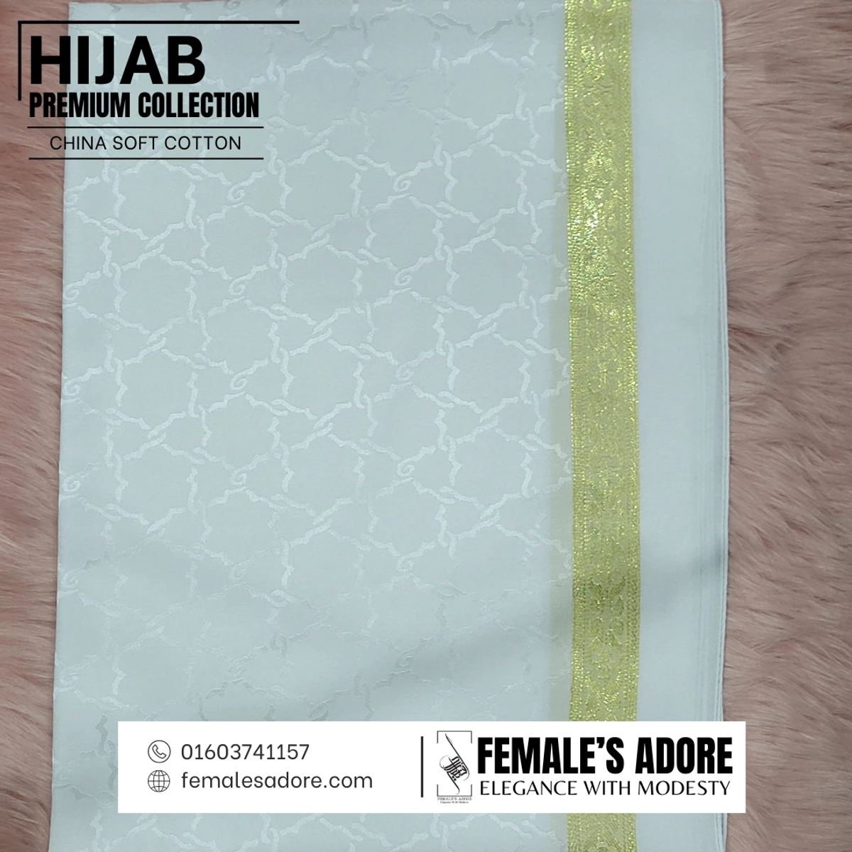 CHINA CLASSIC COTTON HIJAB 80/30 INCH