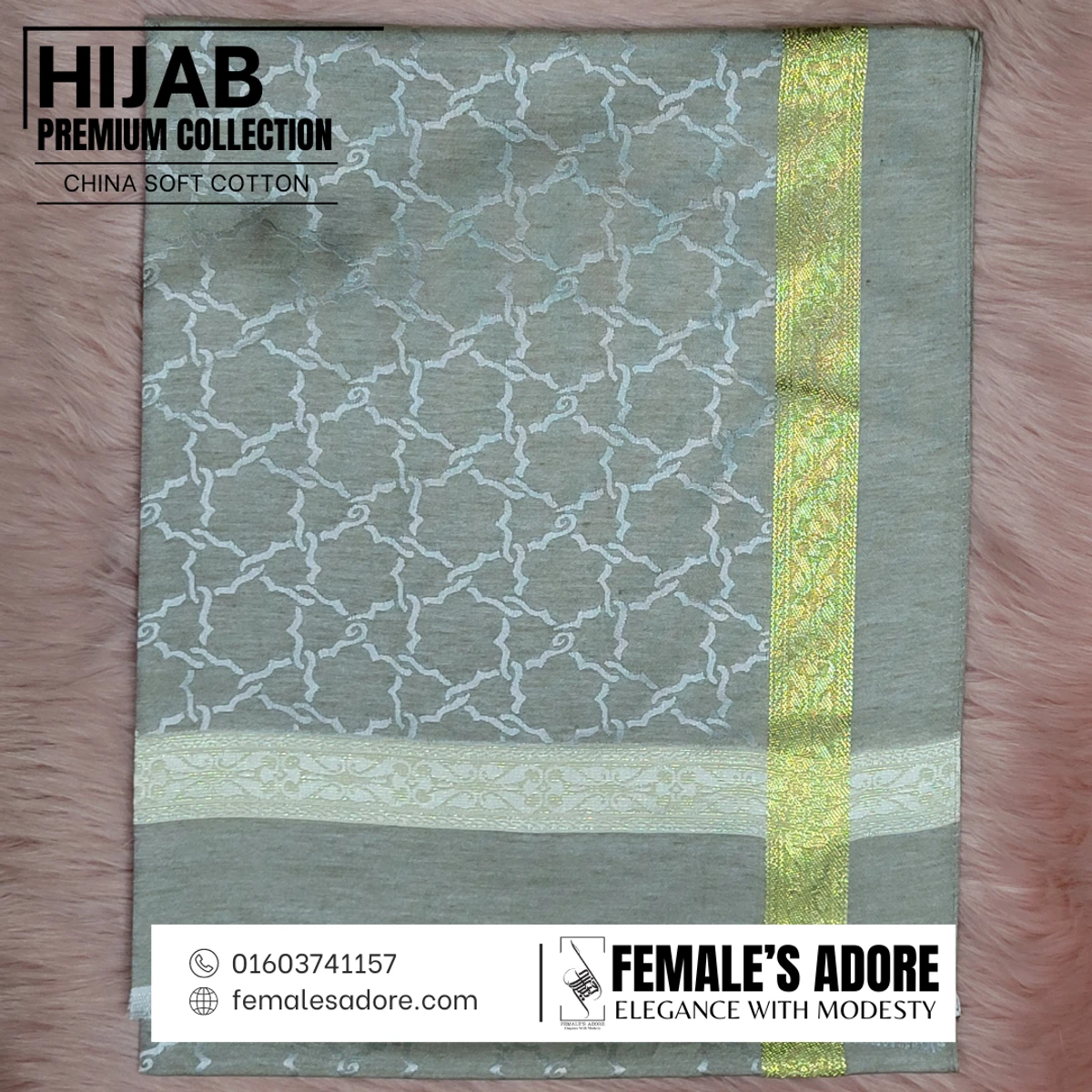 CHINA CLASSIC COTTON HIJAB 80/30 INCH