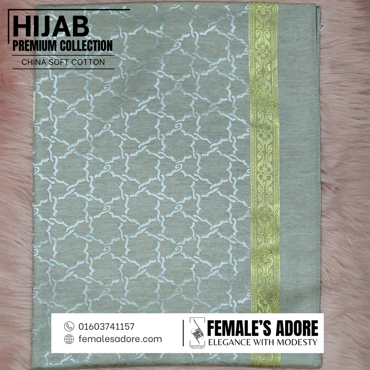 CHINA CLASSIC COTTON HIJAB 80/30 INCH