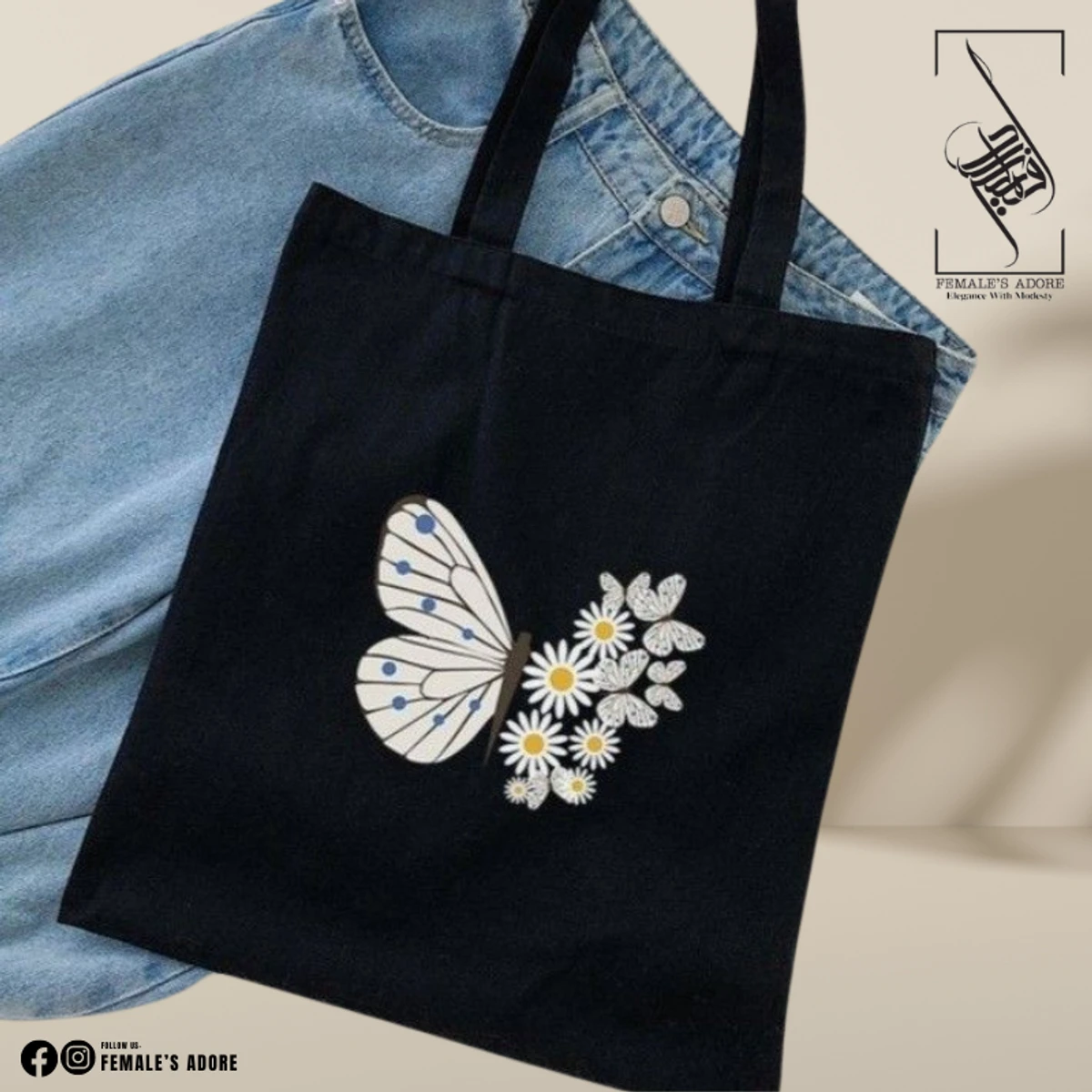 CANVAS TOTE BAG - BUTTERFLY 03