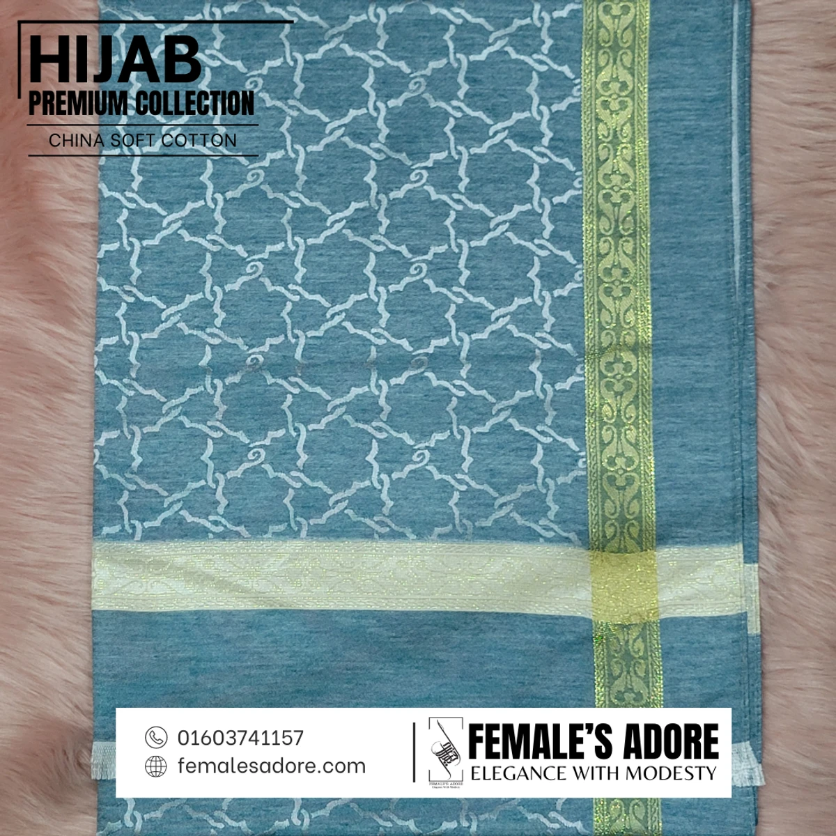 CHINA CLASSIC COTTON HIJAB 80/30 INCH