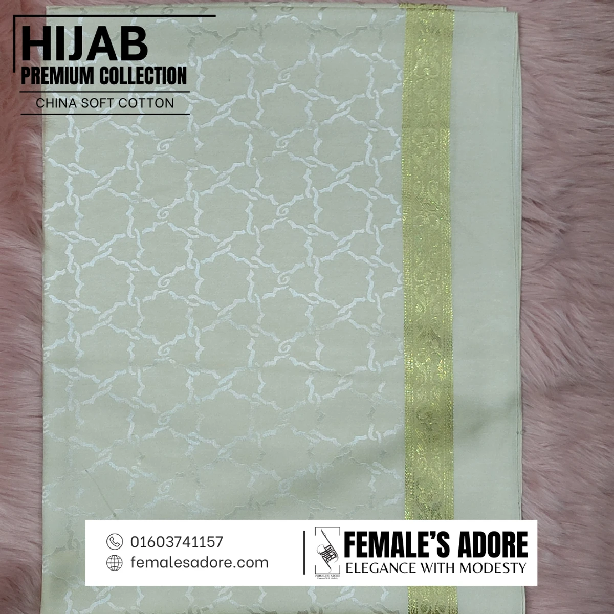 CHINA CLASSIC COTTON HIJAB 80/30 INCH