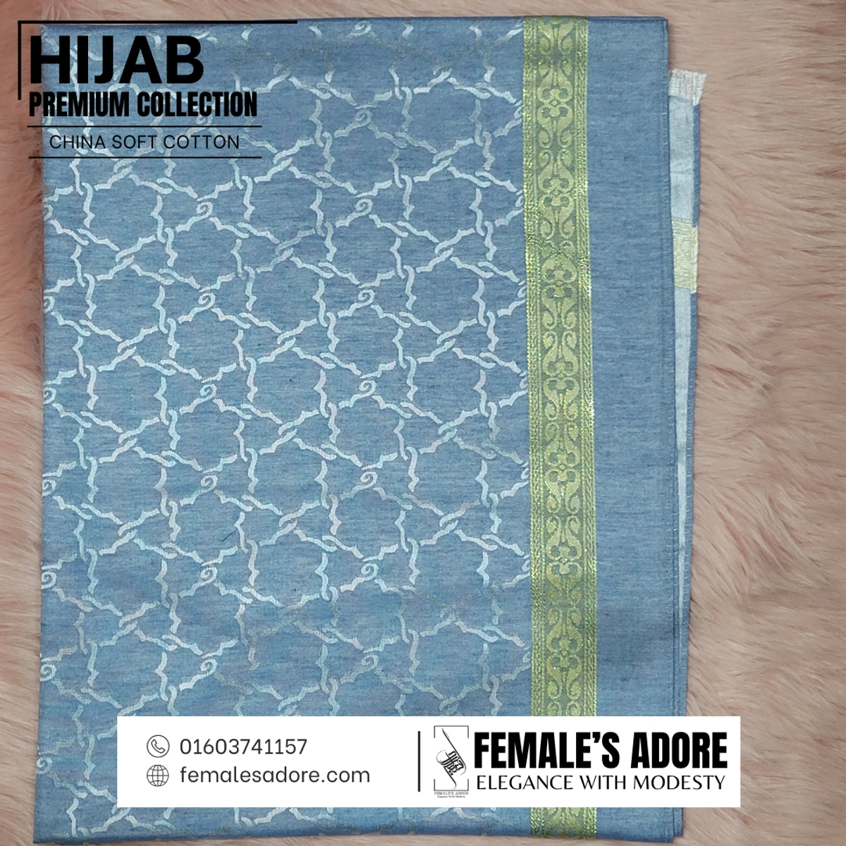 CHINA CLASSIC COTTON HIJAB 80/30 INCH