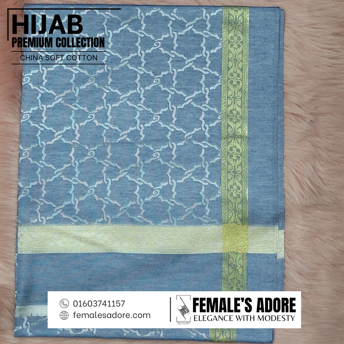 CHINA CLASSIC COTTON HIJAB 80/30 INCH